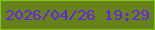 文字の大きさ：5、枠の色：7bc81a、背景の色：668219、文字の色：6321ec 無料ブログパーツのブログ時計