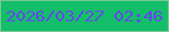文字の大きさ：1、枠の色：7bc891、背景の色：13be6a、文字の色：6447ed 無料ブログパーツのブログ時計