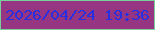 文字の大きさ：4、枠の色：7bcf9b、背景の色：963582、文字の色：272fe0 無料ブログパーツのブログ時計