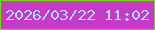 文字の大きさ：5、枠の色：7bd51e、背景の色：c839c9、文字の色：a7e0f8 無料ブログパーツのブログ時計