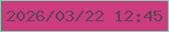 文字の大きさ：5、枠の色：7bd5aa、背景の色：ce3b7f、文字の色：5b4653 無料ブログパーツのブログ時計