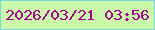 文字の大きさ：4、枠の色：7bd5dd、背景の色：caf9a9、文字の色：a30092 無料ブログパーツのブログ時計