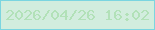 文字の大きさ：5、枠の色：7bd5e0、背景の色：d2edde、文字の色：b2e1b8 無料ブログパーツのブログ時計