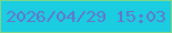 文字の大きさ：3、枠の色：7bd689、背景の色：1acde1、文字の色：6575cb 無料ブログパーツのブログ時計