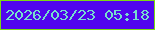 文字の大きさ：3、枠の色：7bda12、背景の色：5105ee、文字の色：76dfcd 無料ブログパーツのブログ時計