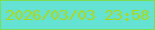 文字の大きさ：2、枠の色：7bde52、背景の色：64e2d4、文字の色：aed910 無料ブログパーツのブログ時計