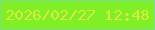 文字の大きさ：1、枠の色：7bdf91、背景の色：80ef25、文字の色：d8ed39 無料ブログパーツのブログ時計