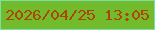 文字の大きさ：3、枠の色：7be0a8、背景の色：71bb2d、文字の色：af4505 無料ブログパーツのブログ時計
