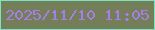 文字の大きさ：2、枠の色：7be3c1、背景の色：747f59、文字の色：a57ee8 無料ブログパーツのブログ時計