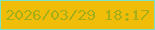 文字の大きさ：2、枠の色：7be3c4、背景の色：f0be09、文字の色：a6af1a 無料ブログパーツのブログ時計