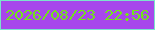 文字の大きさ：2、枠の色：7be3cc、背景の色：a747eb、文字の色：72e31a 無料ブログパーツのブログ時計