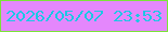 文字の大きさ：1、枠の色：7be438、背景の色：e487fc、文字の色：1bc8e4 無料ブログパーツのブログ時計