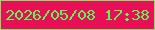 文字の大きさ：3、枠の色：7be469、背景の色：e80f57、文字の色：55fc55 無料ブログパーツのブログ時計