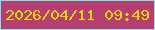 文字の大きさ：4、枠の色：7be8da、背景の色：b63e72、文字の色：ebd806 無料ブログパーツのブログ時計
