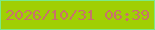 文字の大きさ：2、枠の色：7bea87、背景の色：a0cf04、文字の色：c8726b 無料ブログパーツのブログ時計