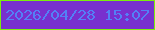 文字の大きさ：5、枠の色：7bee0d、背景の色：7830ce、文字の色：5380f6 無料ブログパーツのブログ時計