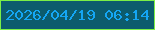 文字の大きさ：2、枠の色：7bef47、背景の色：0c5c6d、文字の色：15a6f4 無料ブログパーツのブログ時計