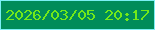 文字の大きさ：3、枠の色：7beff5、背景の色：008c5a、文字の色：72e919 無料ブログパーツのブログ時計