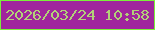 文字の大きさ：3、枠の色：7bf03a、背景の色：a0259d、文字の色：b2d178 無料ブログパーツのブログ時計