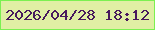 文字の大きさ：2、枠の色：7bf051、背景の色：e0efa4、文字の色：48195d 無料ブログパーツのブログ時計