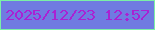 文字の大きさ：3、枠の色：7bf0a6、背景の色：707be1、文字の色：aa21d3 無料ブログパーツのブログ時計