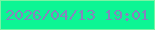 文字の大きさ：5、枠の色：7bf3a4、背景の色：0df594、文字の色：8783bd 無料ブログパーツのブログ時計