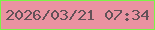 文字の大きさ：3、枠の色：7bf447、背景の色：e993a1、文字の色：645158 無料ブログパーツのブログ時計