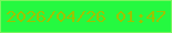 文字の大きさ：1、枠の色：7bf45f、背景の色：25f940、文字の色：9bc301 無料ブログパーツのブログ時計