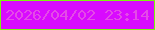 文字の大きさ：4、枠の色：7bf50d、背景の色：d80bfe、文字の色：e44be7 無料ブログパーツのブログ時計