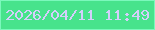 文字の大きさ：4、枠の色：7bf8bc、背景の色：47e38c、文字の色：d4cffb 無料ブログパーツのブログ時計