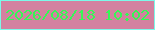文字の大きさ：2、枠の色：7bf9e9、背景の色：d381a0、文字の色：36f756 無料ブログパーツのブログ時計