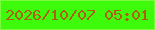 文字の大きさ：4、枠の色：7bfa3d、背景の色：3efb0b、文字の色：ad6014 無料ブログパーツのブログ時計