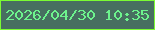 文字の大きさ：2、枠の色：7bfb33、背景の色：476f60、文字の色：6df38d 無料ブログパーツのブログ時計