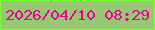 文字の大きさ：1、枠の色：7bfe36、背景の色：95ca73、文字の色：ed0092 無料ブログパーツのブログ時計