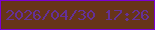文字の大きさ：4、枠の色：7c00d4、背景の色：673419、文字の色：643097 無料ブログパーツのブログ時計