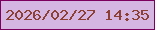 文字の大きさ：1、枠の色：7c015f、背景の色：d5b6e2、文字の色：8e3f34 無料ブログパーツのブログ時計