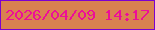 文字の大きさ：5、枠の色：7c01d0、背景の色：d98150、文字の色：ed0e98 無料ブログパーツのブログ時計