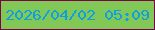文字の大きさ：4、枠の色：7c024a、背景の色：81c857、文字の色：0c9fe2 無料ブログパーツのブログ時計