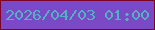 文字の大きさ：1、枠の色：7c0326、背景の色：7b48c6、文字の色：54b1c3 無料ブログパーツのブログ時計
