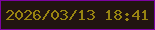 文字の大きさ：3、枠の色：7c03a1、背景の色：211411、文字の色：988411 無料ブログパーツのブログ時計