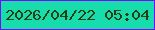 文字の大きさ：2、枠の色：7c05ff、背景の色：17dcab、文字の色：253f14 無料ブログパーツのブログ時計