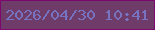 文字の大きさ：1、枠の色：7c076e、背景の色：6f3c69、文字の色：7773c1 無料ブログパーツのブログ時計