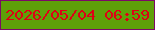 文字の大きさ：2、枠の色：7c0967、背景の色：5ea009、文字の色：de0015 無料ブログパーツのブログ時計