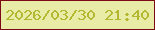 文字の大きさ：3、枠の色：7c0a16、背景の色：e8eca6、文字の色：b4b730 無料ブログパーツのブログ時計