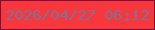 文字の大きさ：2、枠の色：7c0b3e、背景の色：f8373c、文字の色：826e97 無料ブログパーツのブログ時計