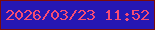文字の大きさ：4、枠の色：7c0c08、背景の色：2617b4、文字の色：f74c74 無料ブログパーツのブログ時計