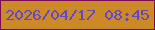 文字の大きさ：1、枠の色：7c0c4d、背景の色：cc8927、文字の色：6447c6 無料ブログパーツのブログ時計