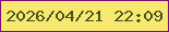 文字の大きさ：1、枠の色：7c0c78、背景の色：f7e970、文字の色：47521d 無料ブログパーツのブログ時計