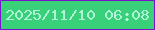 文字の大きさ：3、枠の色：7c11cb、背景の色：39d07a、文字の色：b0f4d9 無料ブログパーツのブログ時計