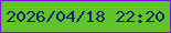 文字の大きさ：5、枠の色：7c12e1、背景の色：62c42d、文字の色：0a2564 無料ブログパーツのブログ時計